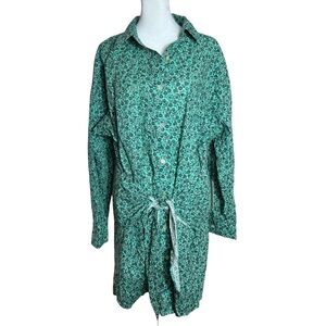 Electric & Rose Long Sleeve Floral Shirt Dress, NWT